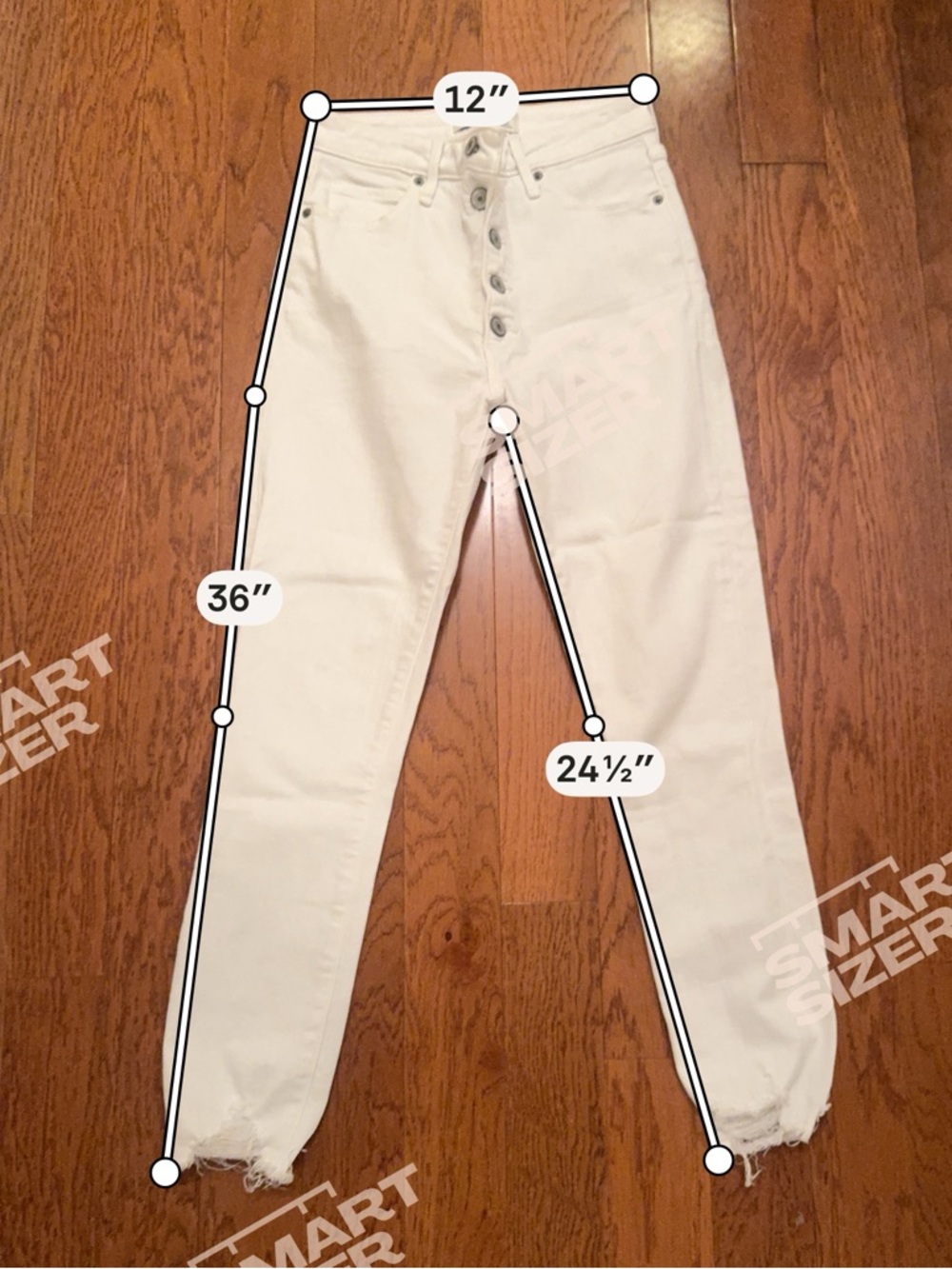Abercrombie & Fitch | Women’s High Rise White Button-Fly Jeans Size 25/0 - Picture 11 of 11